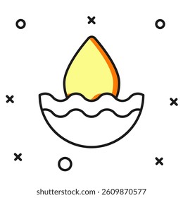 Filled outline Water drop icon isolated on white background. Flat filled outline style with shadow. Vector