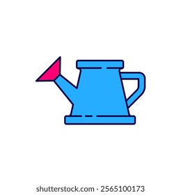 Filled outline Watering can icon isolated on white background. Irrigation symbol.  Vector