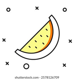 Filled outline Watermelon icon isolated on white background. Flat filled outline style with shadow. Vector