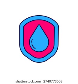 Filled outline Waterproof icon isolated on white background. Water resistant or liquid protection concept.  Vector