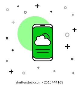 Descrição preenchida Ícone de previsão do tempo isolado no fundo branco.  Vetor