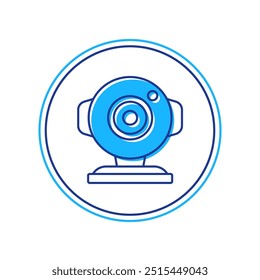 Filled outline Web camera icon isolated on white background. Chat camera. Webcam icon.  Vector