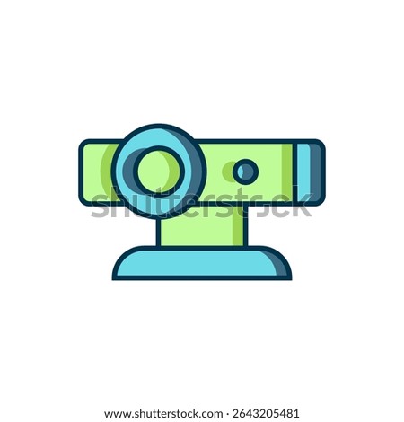 Filled outline Web camera icon isolated on white background. Chat camera. Webcam icon. Flat filled outline style with shadow. Vector