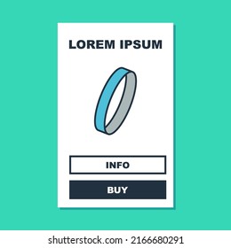Filled outline Wedding ring icon isolated on turquoise background. Bride and groom jewelry sign. Marriage symbol. Diamond ring.  Vector