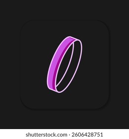 Filled outline Wedding ring icon isolated on black background. Bride and groom jewelry sign. Marriage symbol. Diamond ring. Flat filled outline style with shadow. Vector