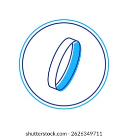 Icono de anillo de Boda de contorno lleno aislado sobre fondo blanco. Señal de la joyería de la novia y del novio. Símbolo de matrimonio. Anillo de diamantes.  Vector