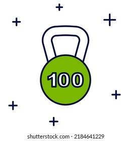 Icono de contorno relleno Peso aislado en fondo blanco. Bloqueo de peso Kilogramo para el levantamiento de peso y la escala. Símbolo de masa.  Vector