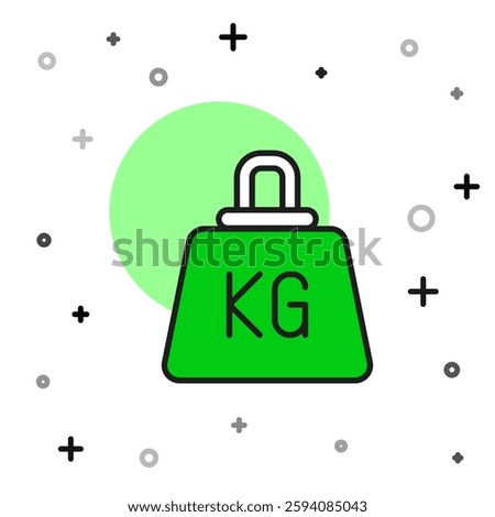 Filled outline Weight icon isolated on white background. Kilogram weight block for weight lifting and scale. Mass symbol.  Vector