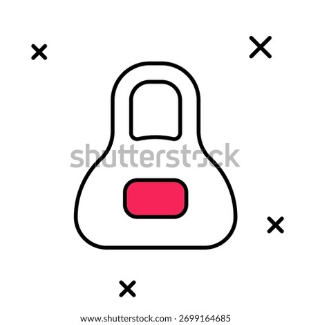 Filled outline Weight icon isolated on white background. Kilogram weight block for weight lifting and scale. Mass symbol.  Vector