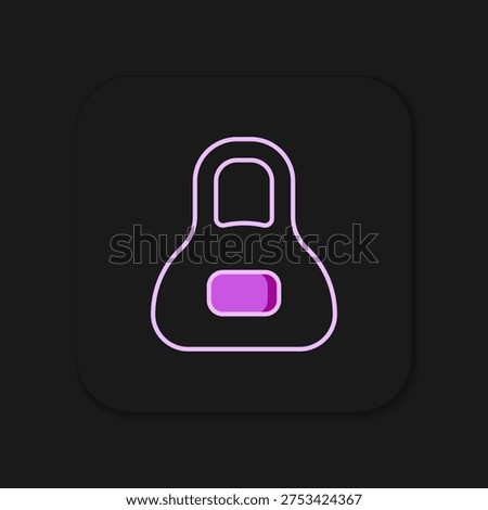 Filled outline Weight icon isolated on black background. Kilogram weight block for weight lifting and scale. Mass symbol. Flat filled outline style with shadow. Vector