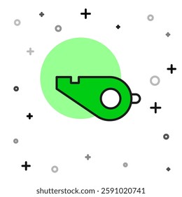 Filled outline Whistle icon isolated on white background. Referee symbol. Fitness and sport sign.  Vector
