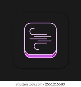 Filled outline Wind icon isolated on black background. Windy weather. Flat filled outline style with shadow. Vector
