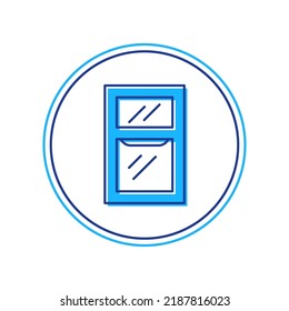 Filled outline Window in room icon isolated on white background.  Vector
