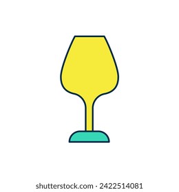 Filled outline Wine glass icon isolated on white background. Wineglass sign.  Vector