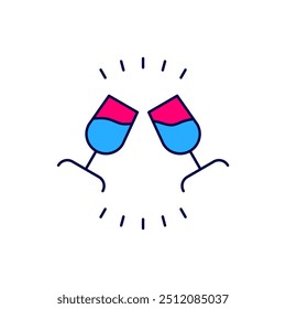 Filled outline Wine tasting, degustation icon isolated on white background. Sommelier. Smells of wine.  Vector