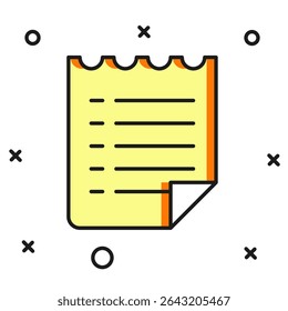 Filled outline Wish list template icon isolated on white background. Flat filled outline style with shadow. Vector