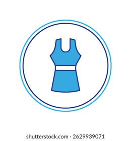 Filled outline Woman dress icon isolated on white background. Clothes sign.  Vector