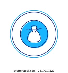 Filled outline Wonton icon isolated on white background. Chinese food.  Vector