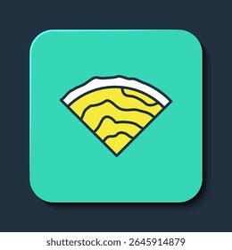 Filled outline Wooden beam icon isolated on blue background. Lumber beam plank. Turquoise square button. Vector