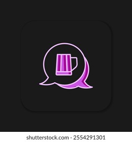 Filled outline Wooden beer mug icon isolated on black background. Flat filled outline style with shadow. Vector