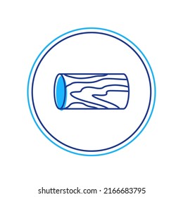 Filled outline Wooden log icon isolated on white background. Stack of firewood.  Vector
