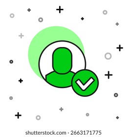 Filled outline Worker icon isolated on white background. Business avatar symbol user profile icon. Male user sign.  Vector