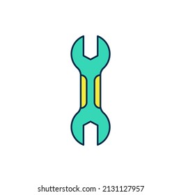 Filled outline Wrench spanner icon isolated on white background. Spanner repair tool. Service tool symbol.  Vector