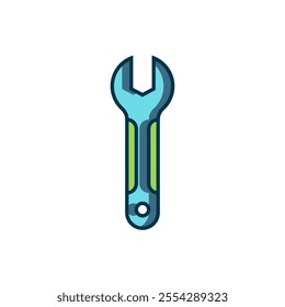 Filled outline Wrench spanner icon isolated on white background. Spanner repair tool. Service tool symbol. Flat filled outline style with shadow. Vector