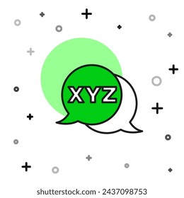 Icono de sistema de coordenadas XYZ de contorno relleno aislado sobre fondo blanco. Eje XYZ para visualización de estadísticas de gráficos.  Vector