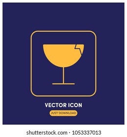 Filled Packaging Symbol Fragile Vector Icon Illustration