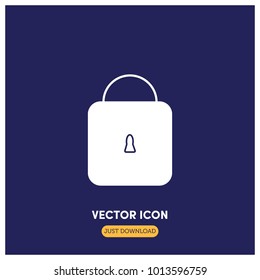 Filled Padlock Vector Icon Illustration
