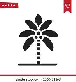 Filled Palm tree vector icon