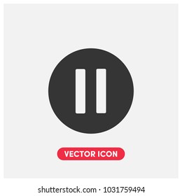 Filled Pause Vector Icon Illustration
