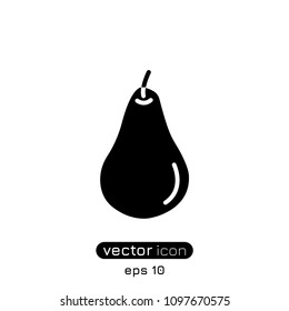 Filled Pear,Diet Symbol Vector Icon Illustration For Web And Mobile App.Ui/Ux.White Background.Premium Quality.