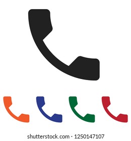Filled Phone icon vector isolated on white background. Modern symbol in trendy flat style for mobile app and web design.
