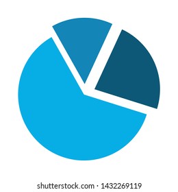 Filled pie chart super icon. Pie chart vector illustration for graphic design. Pie chart symbol.