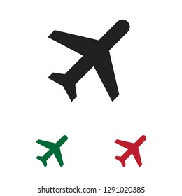 Filled Plane icon vector isolated on white background. Modern symbol in trendy flat style for mobile app and web design.