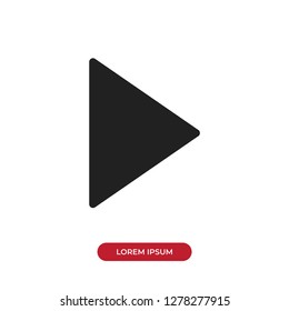 Filled Play button icon vector isolated on white background. Modern symbol in trendy flat style for mobile app and web design.

