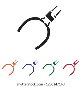 Filled Pliers icon vector isolated on white background. Modern symbol in trendy flat style for mobile app and web design.