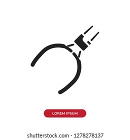 Filled Pliers icon vector isolated on white background. Modern symbol in trendy flat style for mobile app and web design.