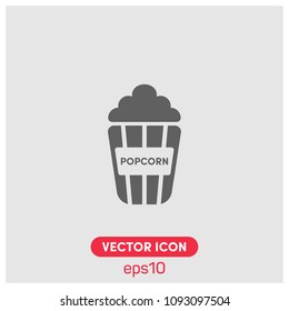 Filled Popcorn Vector Icon Illustration For Web And Mobile Application.Ui/Ux.Light Background.