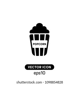 Filled Popcorn Vector Icon Illustration For Web And Mobile Application.Ui/Ux.White Background.