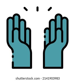 Filled Pray icon with white background for your web design.