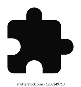 Filled Puzzle piece icon vector isolated on white background. Modern symbol in trendy flat style for mobile app and web design.