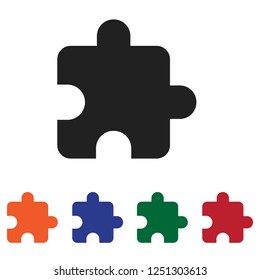 Filled Puzzle piece icon vector isolated on white background. Modern symbol in trendy flat style for mobile app and web design.