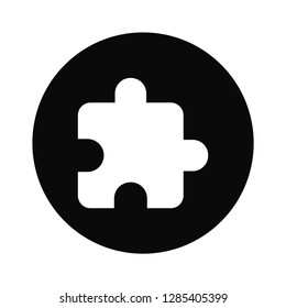 Filled Puzzle piece icon vector isolated on white background. Modern symbol in trendy flat style for mobile app and web design.