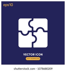 Filled Puzzle Vector Icon Illustration For Web And Mobile App.Ui/Ux