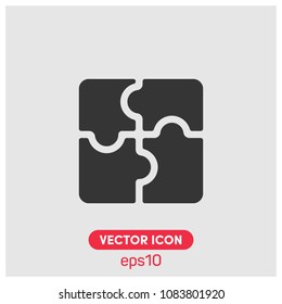Filled Puzzle Vector Icon Illustration For Web And Mobile App.Ui/Ux