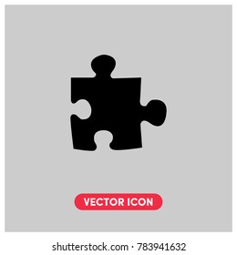 Filled Puzzle Vector Icon Illustration.Modern,Flat Puzzle Symbol Icon.Ui/Ux.Light Backround.Premium Quality.
