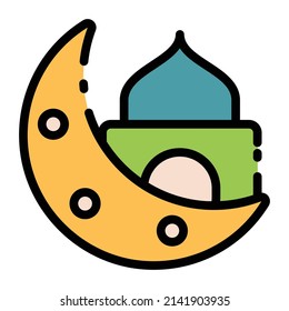 Filled Ramadan icon with white background for your web design.